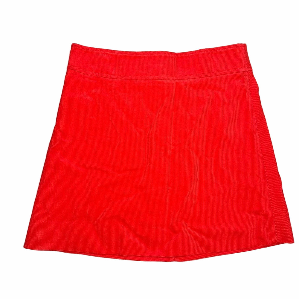 NWT J. Crew Mini Skirt Corduroy Sunset Red Gold 100% Cotton Size 4 - Picture 5 of 13